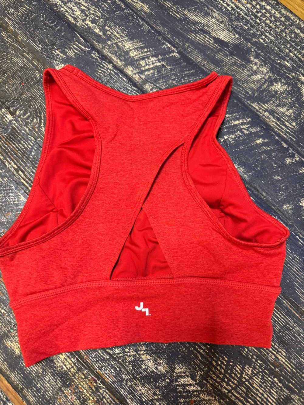 JoyLab Red High-Neck Ribbed Crop Top - Picture 2 of 3